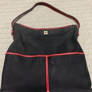 kate spade Black Shoulder Bag with Red Trim